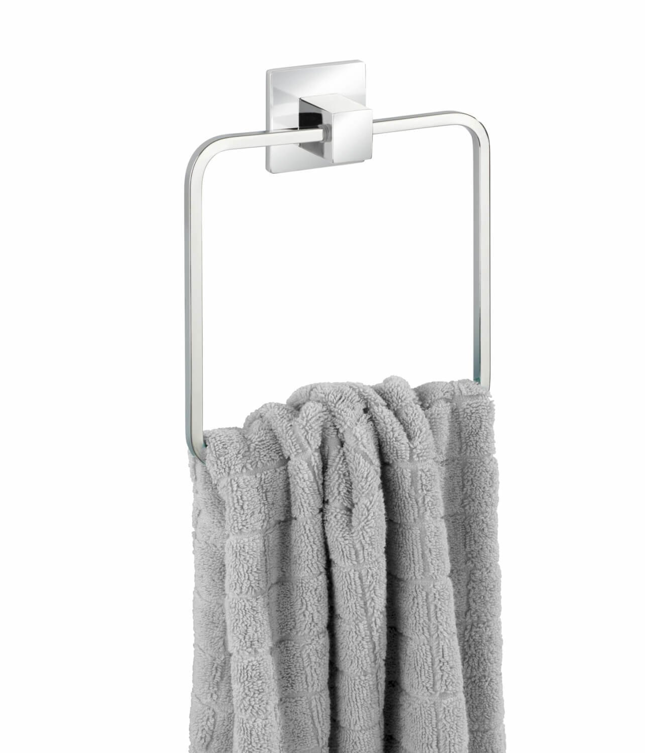 WENKO Věšák na ručník BEZ VRTÁNÍ ExpressLoc FORMIA kovově lesklý 19x17x4 cm