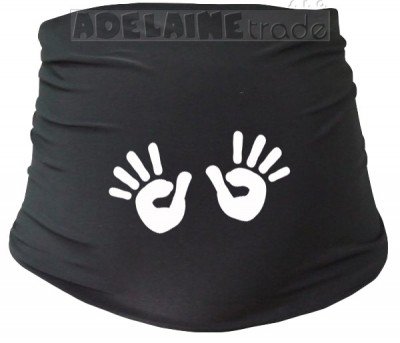 Mamitati Těhotenský pás s ručičkami, vel. S/M - černý, vel. S/M