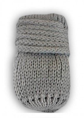 BABY NELLYS Kojenecké rukavičky pletené, zimní - sv. šedé, vel. 56-68 (0-6 m)