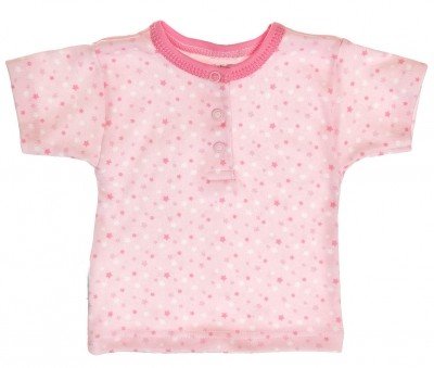 MBaby Bavlněné Polo tričko s krátkým rukávem Hvězdičky - růžové, vel. 68 (3-6m)