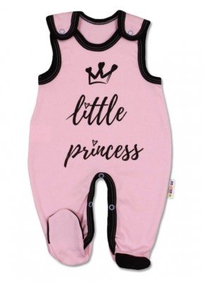 Baby Nellys Kojenecké bavlněné dupačky, růžové - Little Princess, vel. 56 (1-2m)