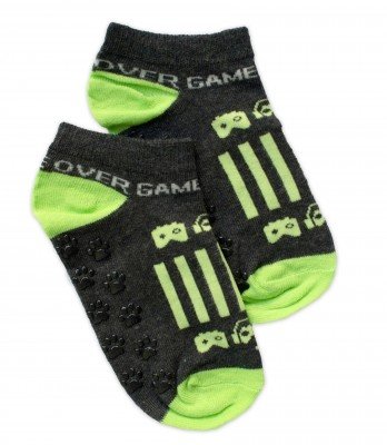 Dětské ponožky s ABS Gameover - grafit, vel. 19-22