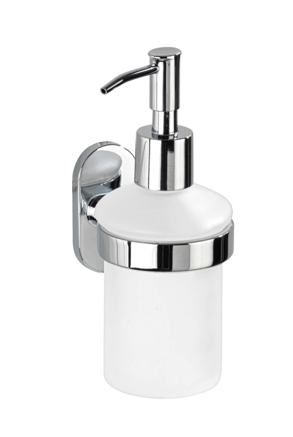 WENKO Dávkovač mýdla BEZ VRTÁNÍ PowerLoc RICO kovově lesklý (z22283100) 17x7x10 cm