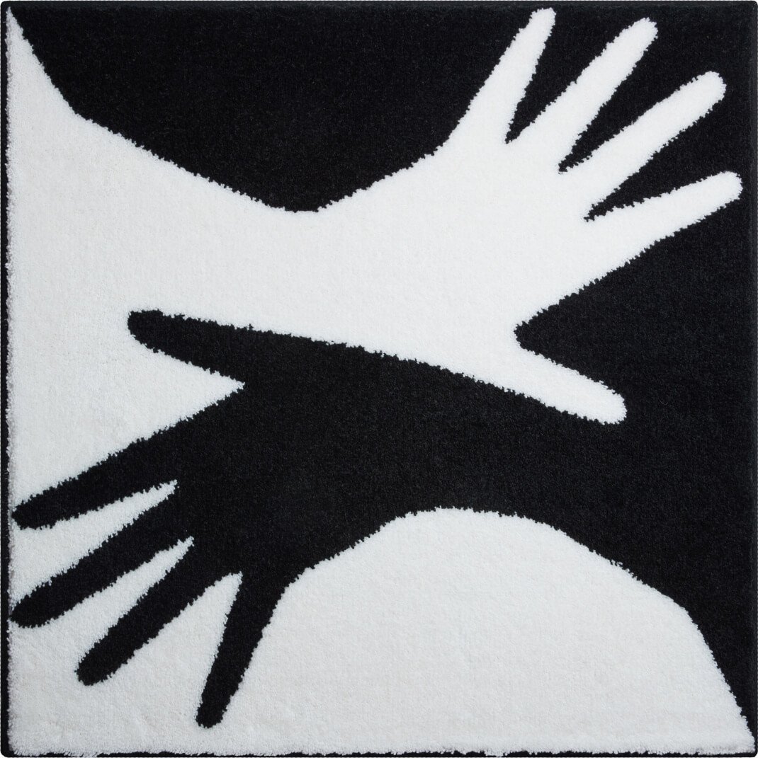 GRUND Čtvercová předložka BODY bílá 90x90 cm