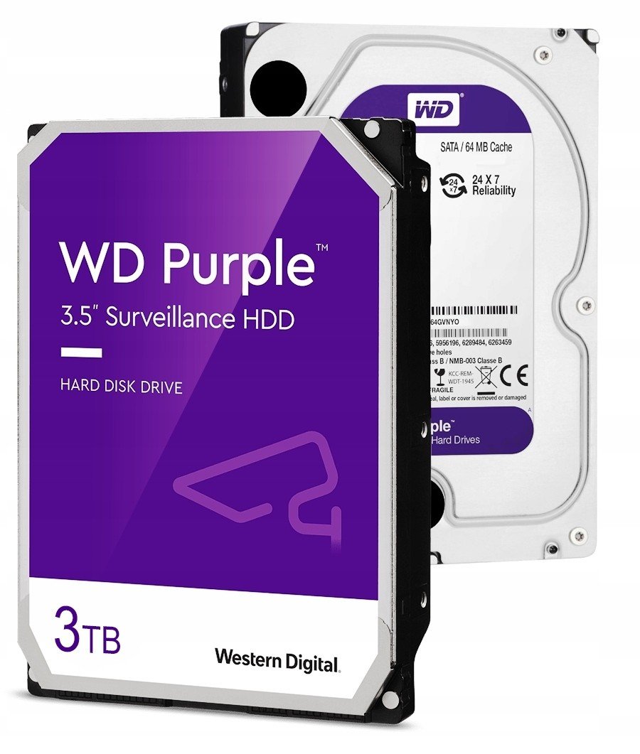 Pevný disk Hdd 3TB Wd Purple pro Cctv monitoring