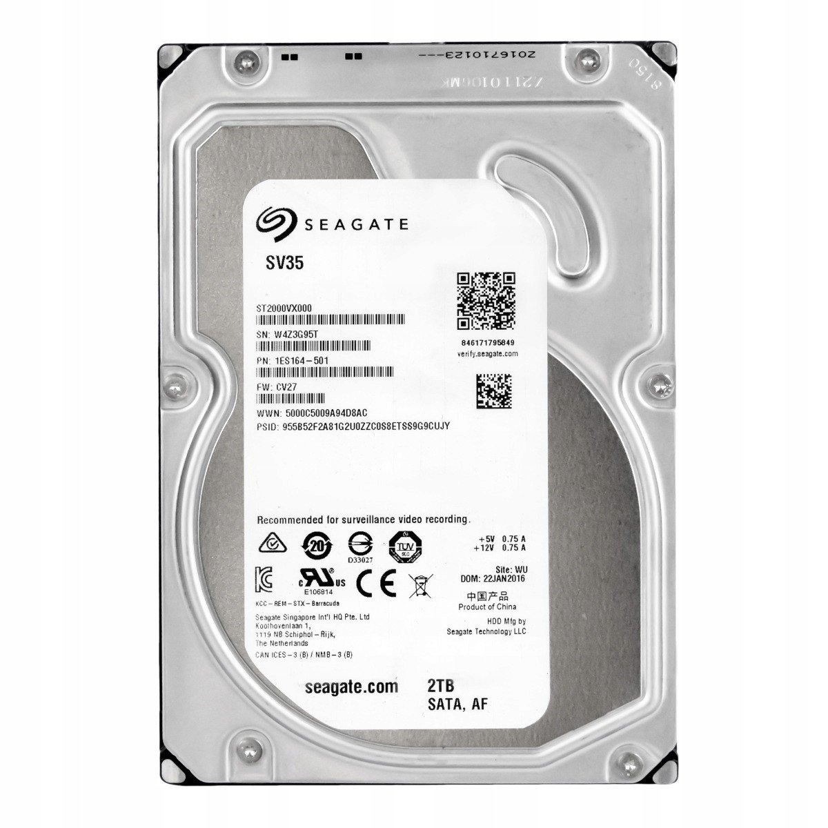 Seagate SV35 2TB 7,2K Sata III 3,5'' ST2000VX000