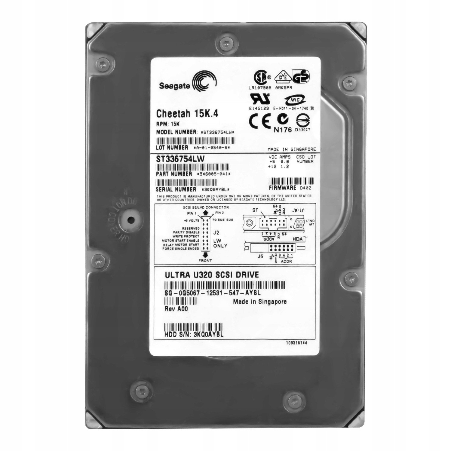 Dell 0G5067 36GB 15K 8MB Scsi U320 3,5' ST336754LW