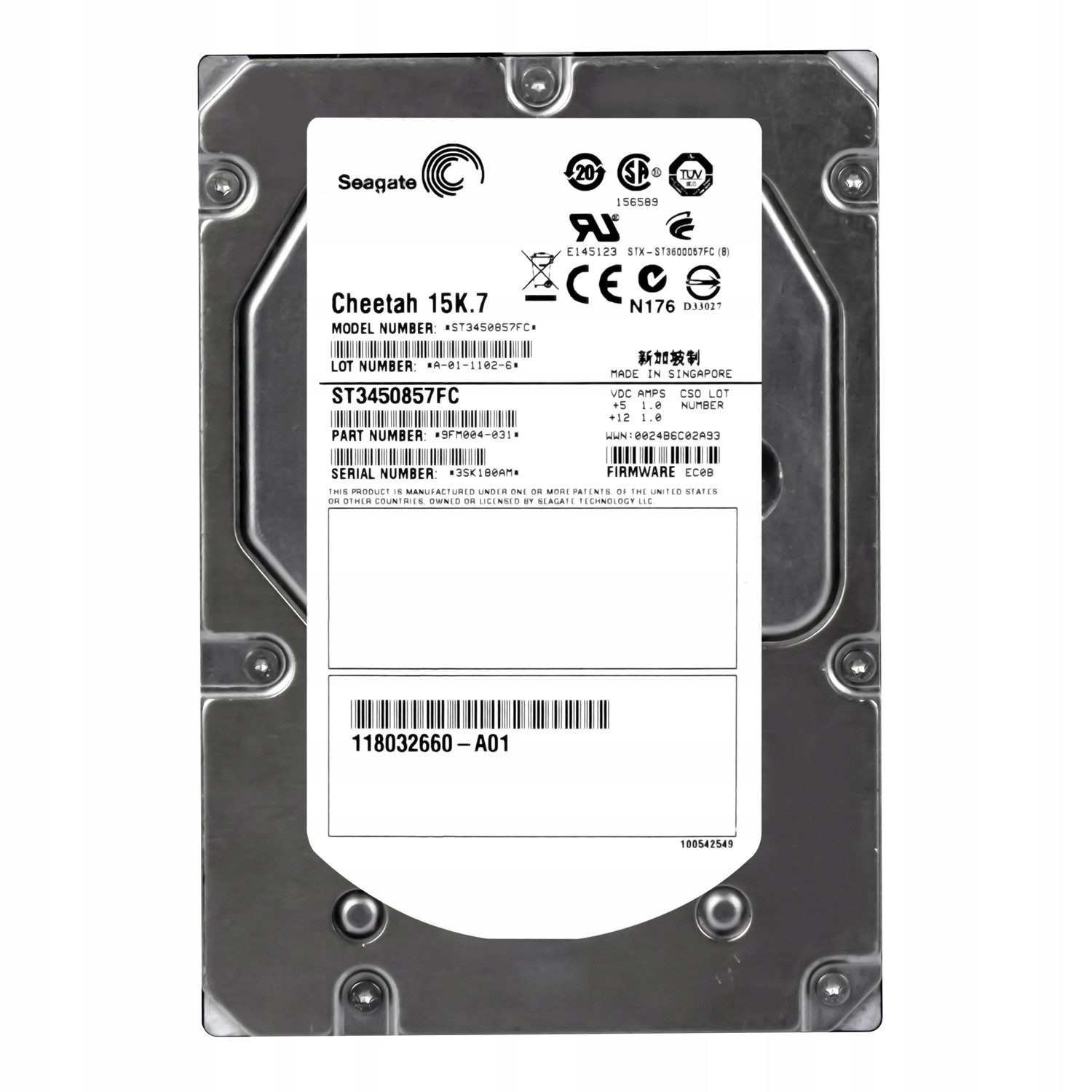 Emc 118032660-A01 450GB 15K Fc 3.5'' ST3450857FC