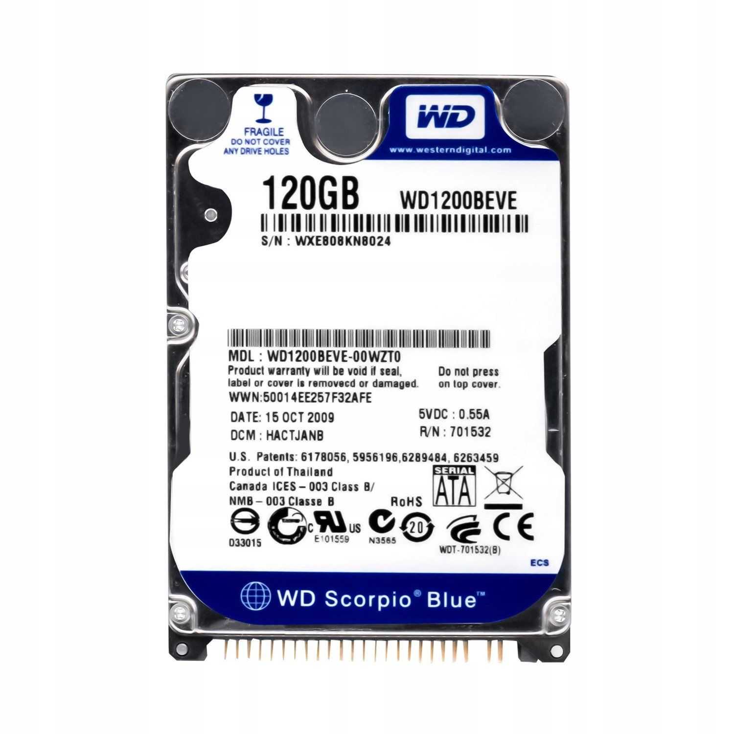 Wd Scorpio Blue 120GB 5,4k 8MB Ata 2,5'WD1200BEVE