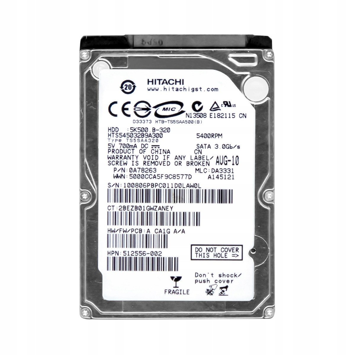 320GB 5.4K Sata II 2.5'' HTS545032B9A300