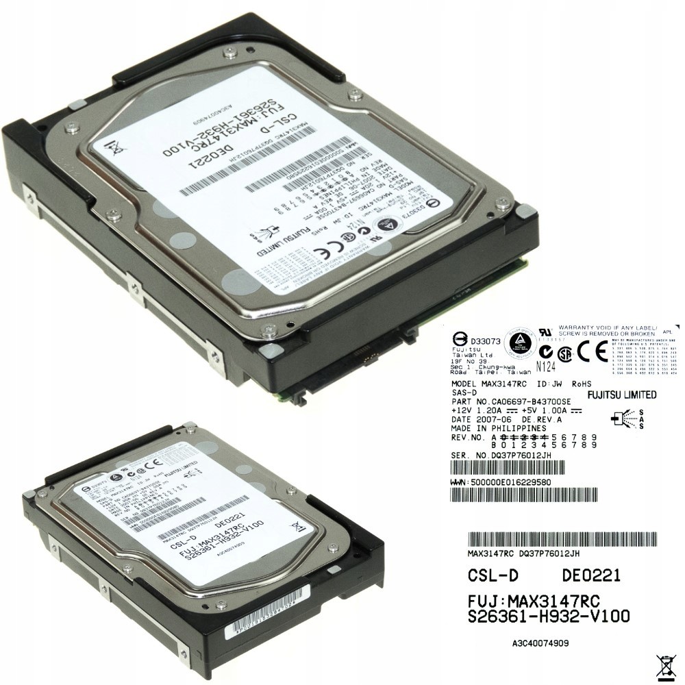 Disk Fujitsu MAX3147RC 147GB Sas 3G 15K 3.5''