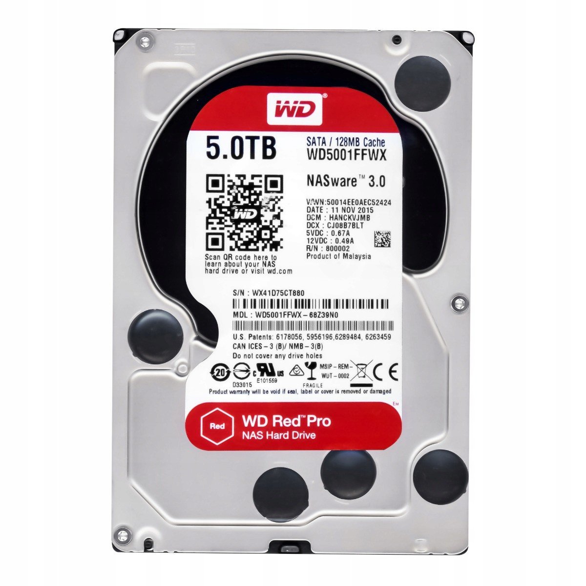 Wd Red Pro 5TB 7.2K 128MB Sata III 3.5' WD5001FFWX