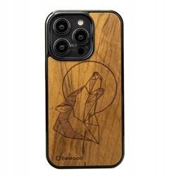 Dřevěné Pouzdro Pro Iphone 14 Pro Vlk Imbuia Case