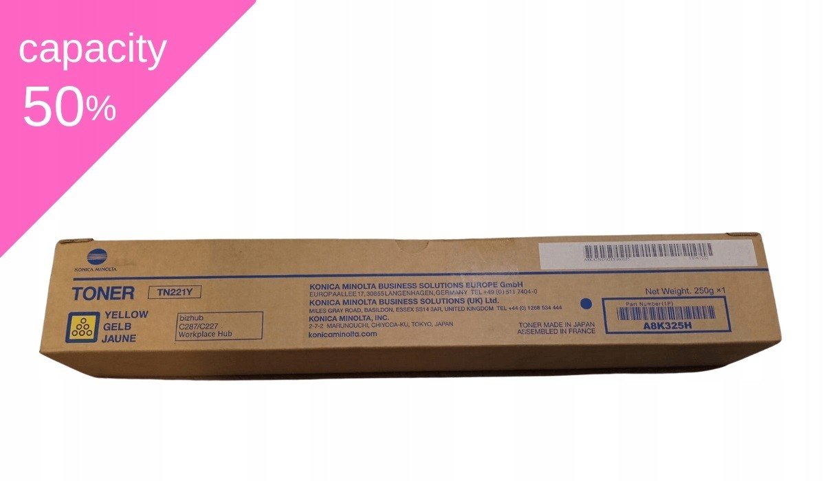 Toner Konica Minolta TN-221 A8K325H Y C287 C227