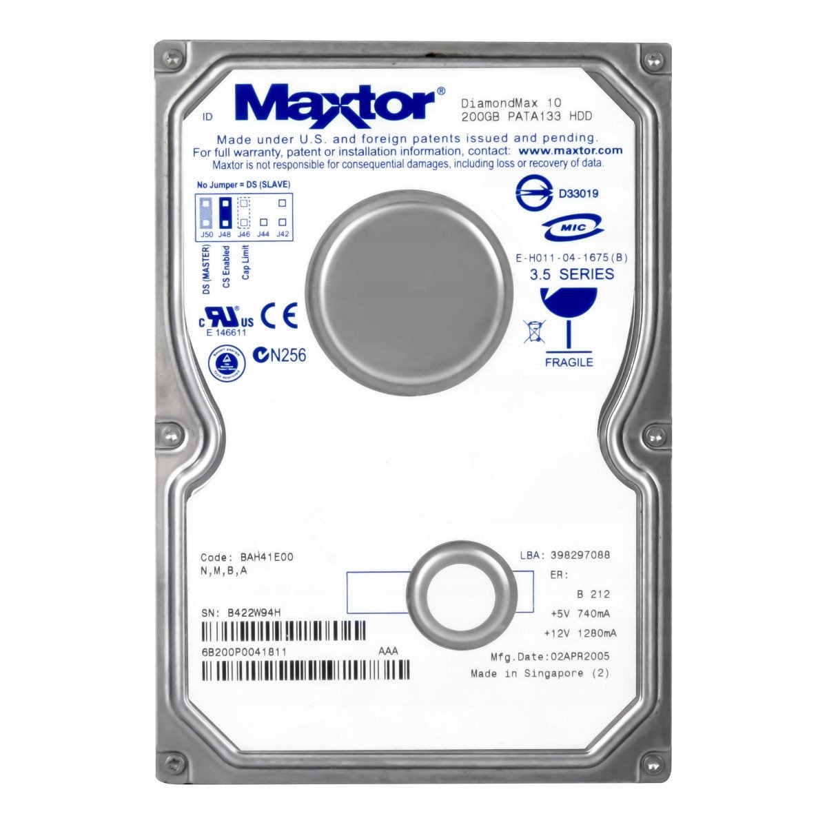 Maxtor 200GB 7.2K 8MB Ide Ata 3.5'' 6B200P0