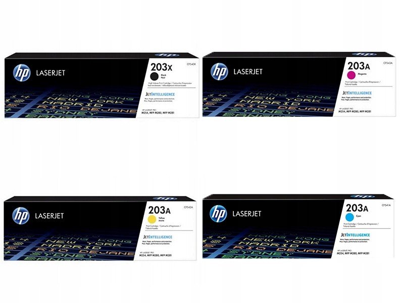 Sada Tonerů Hp 203X černá CF540X 3x 203A Cmy