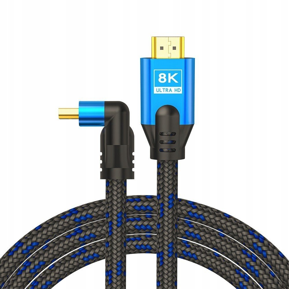 Savio Hdmi kabel (M) v2.1, úhlový, 5m, 8K, měď,