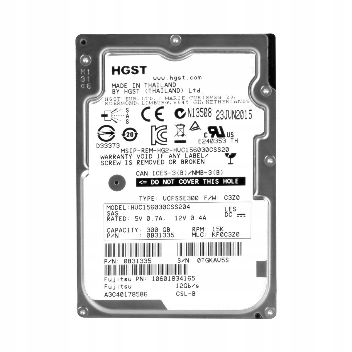 Fujitsu A3C40178586 300GB 15K SAS3 HUC156030CSS204