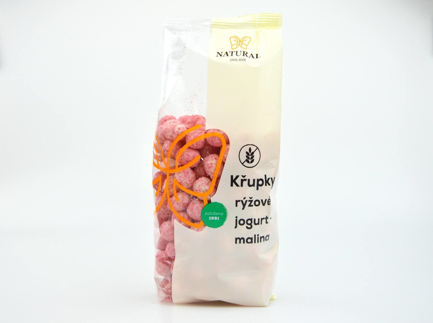 Křupky kukuřičné jogurt - malina - Natural 140g
