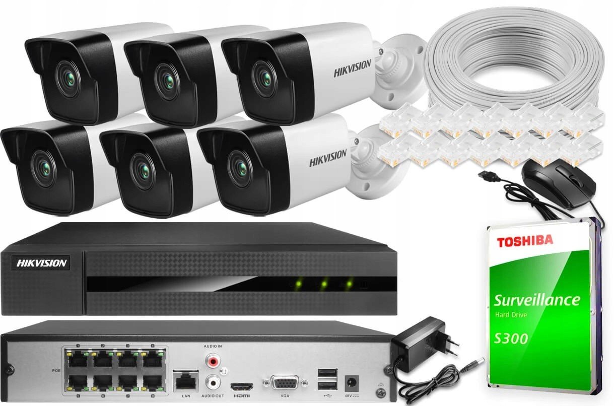 Monitorovací sada Hikvision 6x 4Mpx PoE