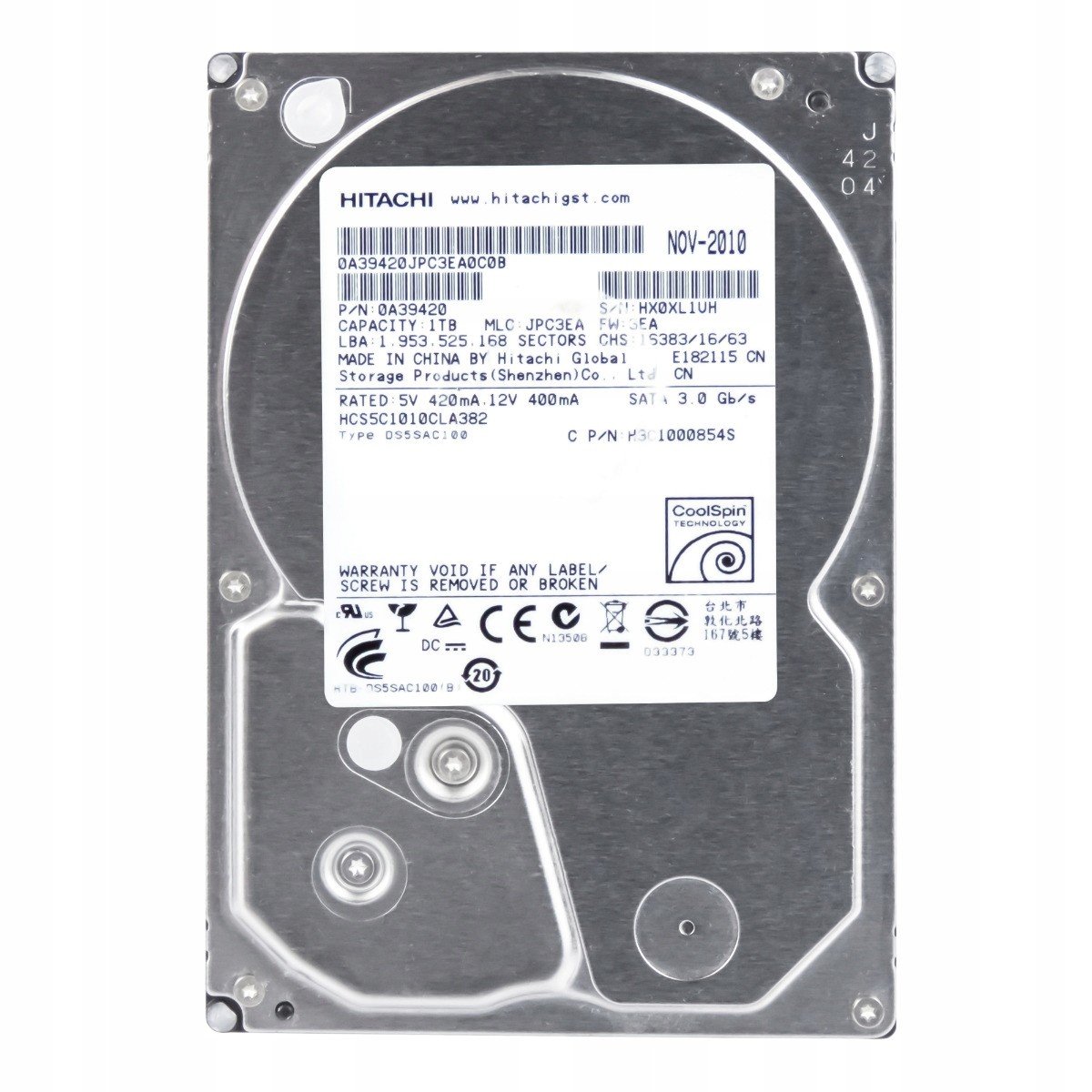 1TB 5,7K 8MB Sata II 3,5'' HCS5C1010CLA382