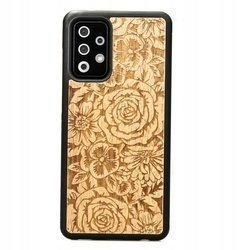 Dřevěné Pouzdro Pro Samsung Galaxy A72 5G Růže Case