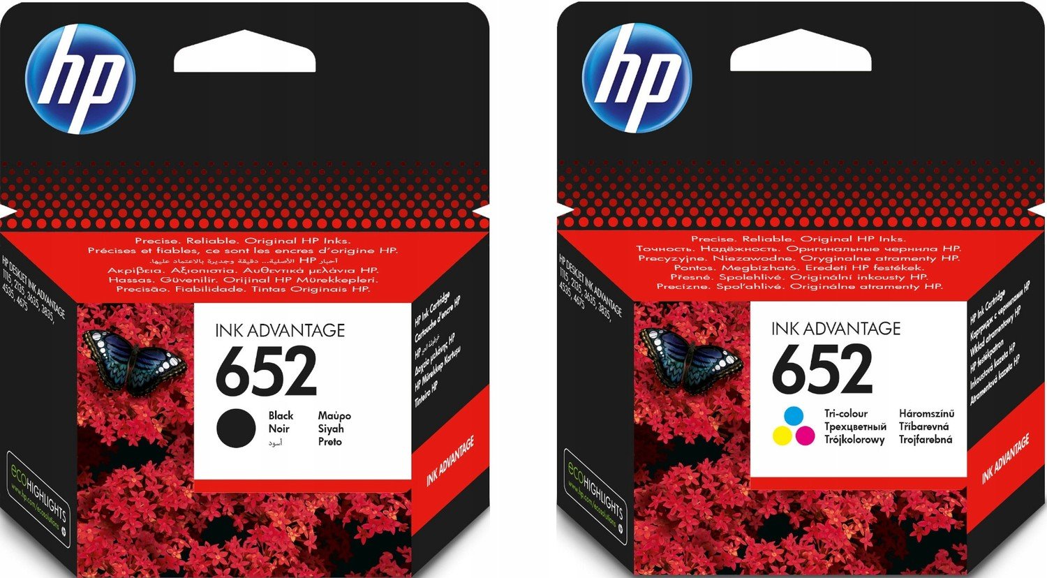 Sada inkoustů Hp 652 Černá F6V25AE Barva F6V24AE