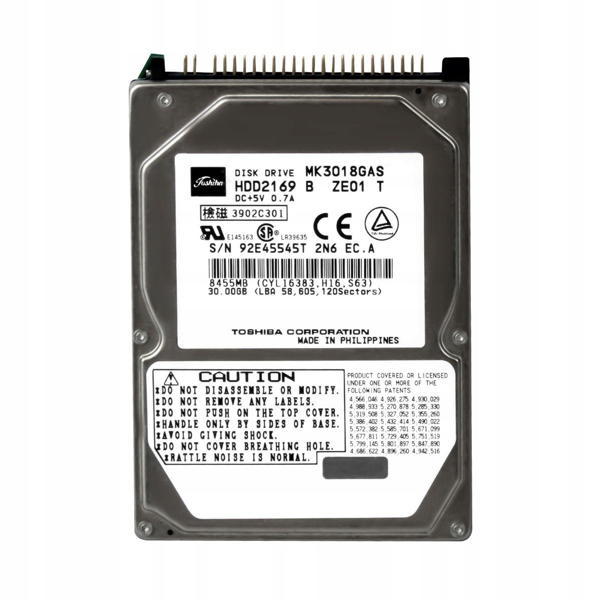 Toshiba 30GB 4,2K 2MB Ata 2,5'' MK3018GAS