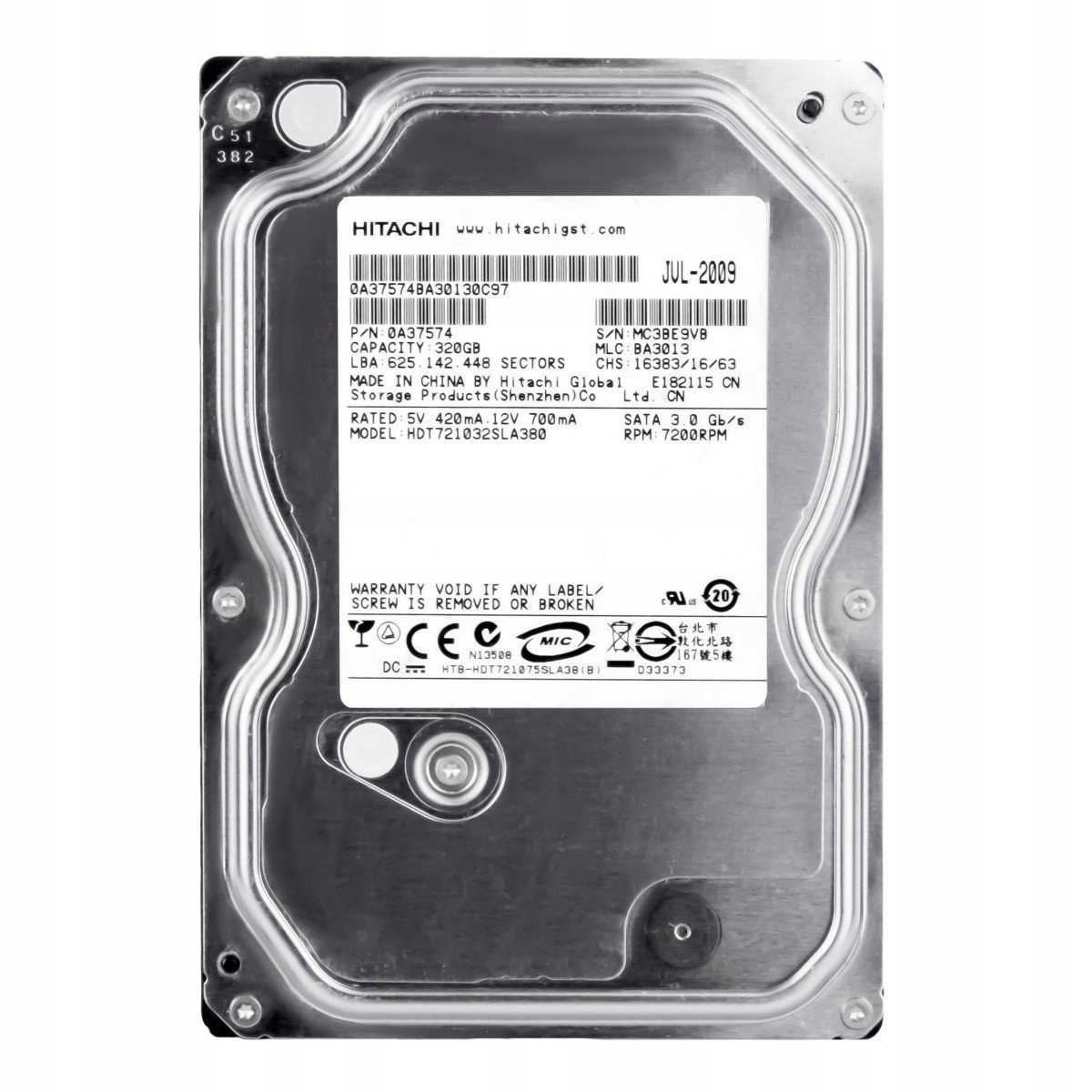 320GB 7.2K Sata II 3.5'' HDT721032SLA380