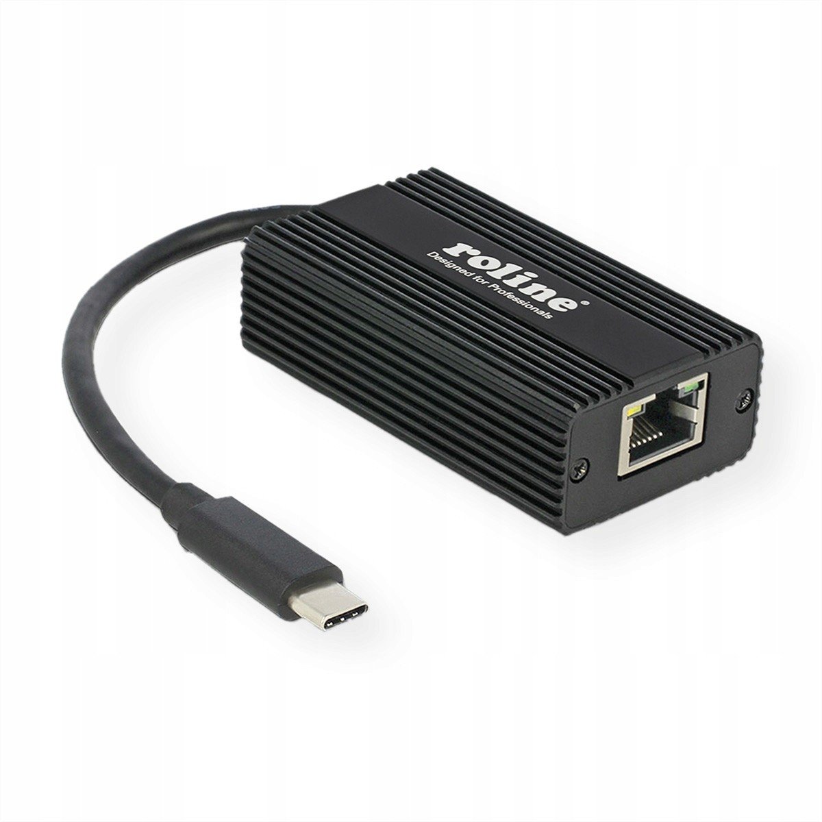 Adaptér 1x RJ-45 F 1x Usb 3.2 C M/f 15cm černý