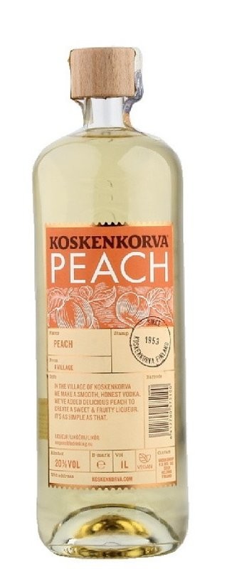 Koskenkorva Peach vodka 20 % 1 l (holá láhev)