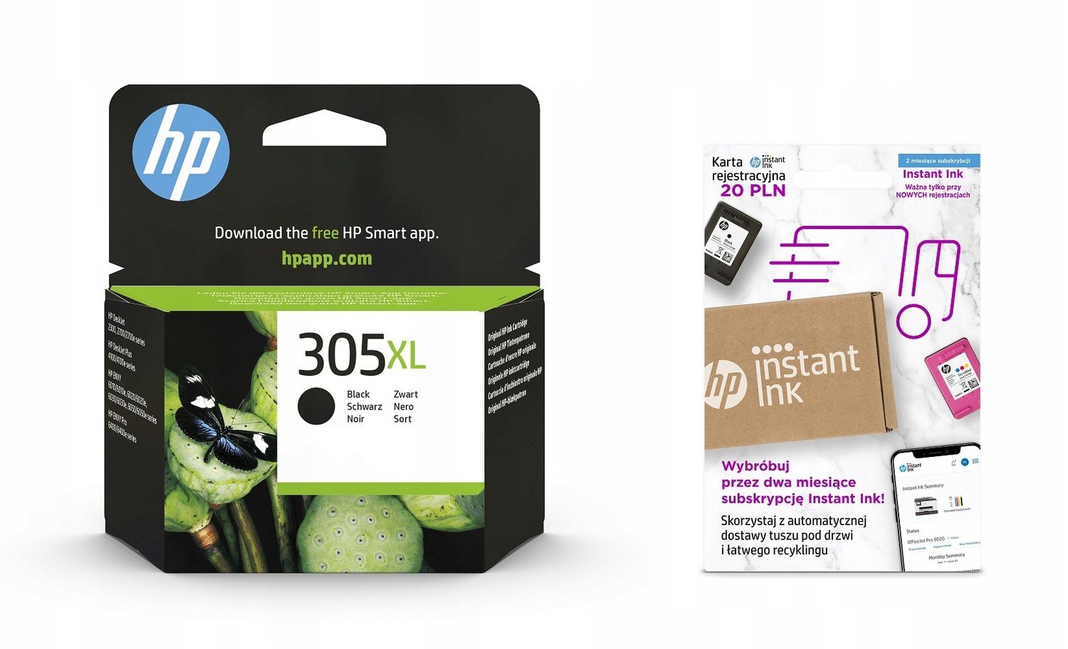Hp 305 XL Černý inkoust 3YM62AE Instant Ink karta