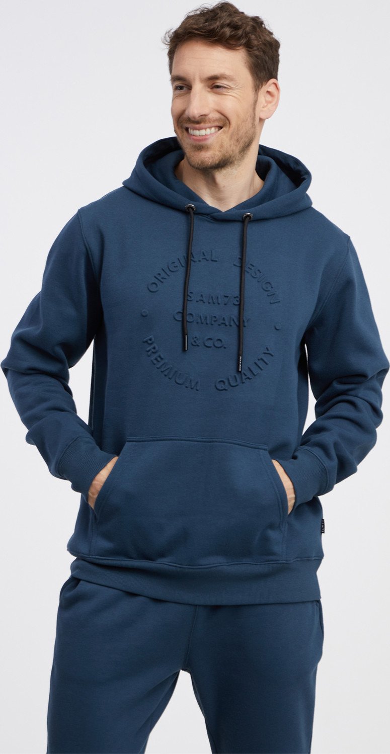 SAM 73 Pánská mikina s kapucí ALBUS Modrá S