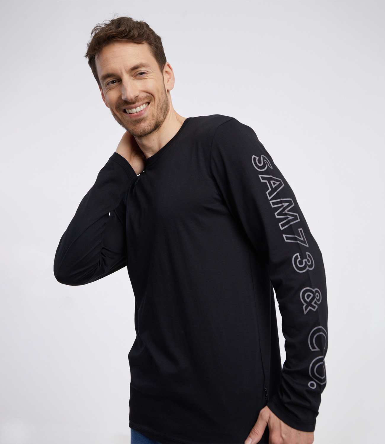 SAM 73 Pánské triko s dlouhým rukávem REGULUS Černá S