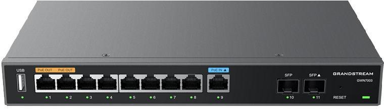 GRANDSTREAM GWN7003 VPN router 2 SFP, 9 Gb porty / 1 PoE in, 2 PoE out (GWN7003)