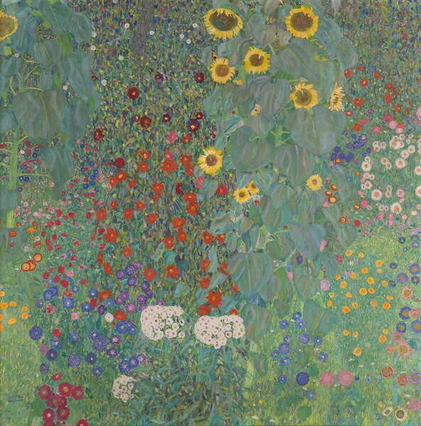 Klimt, Gustav Klimt, Gustav - Obrazová reprodukce Farm Garden with Sunflowers, 1905-06, (40 x 40 cm)