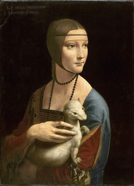 Vinci, Leonardo da Vinci, Leonardo da - Obrazová reprodukce The Lady with the Ermine (Cecilia Gallerani), c.1490, (30 x 40 cm)