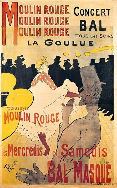 Toulouse-Lautrec, Henri de Toulouse-Lautrec, Henri de - Obrazová reprodukce Poster advertising 'La Goulue' at the Moulin Rouge, 1893, (24.6 x 40 cm)