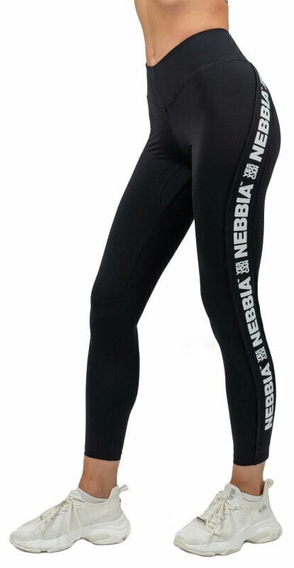 Nebbia High Waisted Side Stripe Leggings Iconic Black L