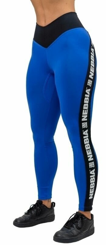 Nebbia High Waisted Side Stripe Leggings Iconic Blue M