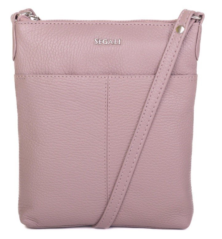 SEGALI Dámská kožená crossbody kabelka 7001 B cameo rose