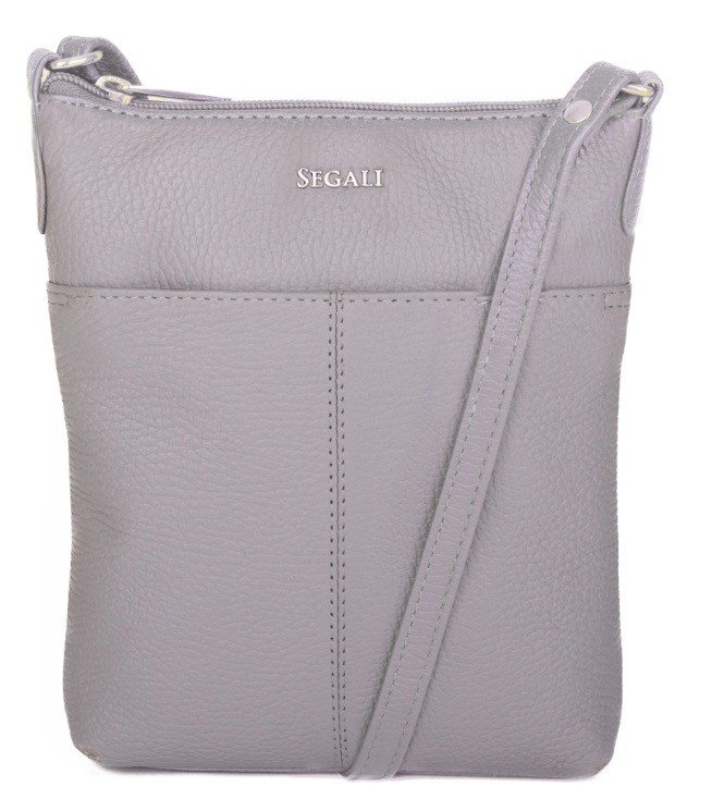 SEGALI Dámská kožená crossbody kabelka 7001 B grey