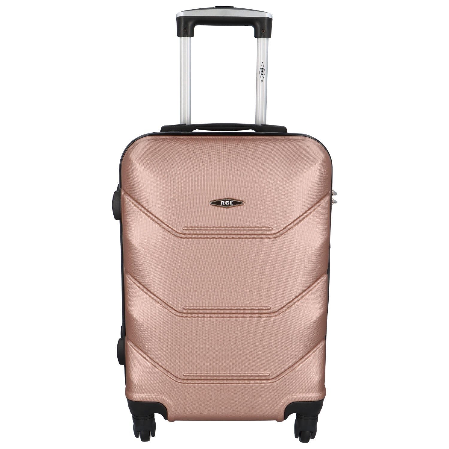 Cestovní pilotní plastový kufr Sonrado vel. S, růžově zlatá