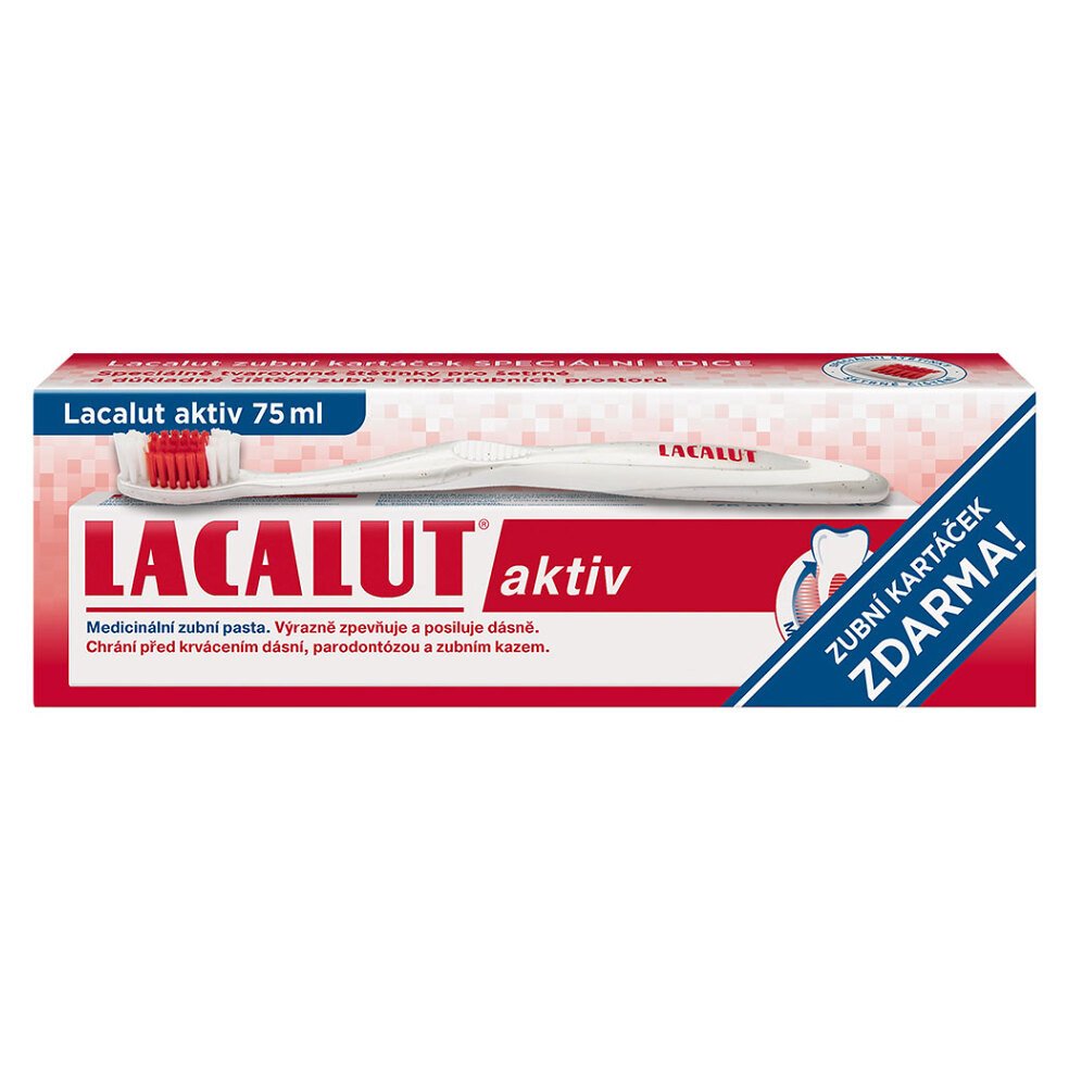 Lacalut Aktiv zubní pasta s kartáčkem zdarma 75 ml