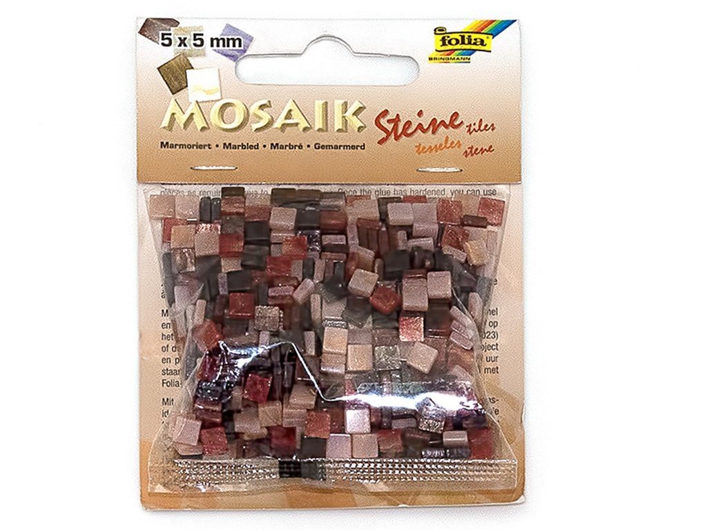 Folia - Max Bringmann Mozaikové kamínky 5x5 mm - ČERVENÝ MRAMOR