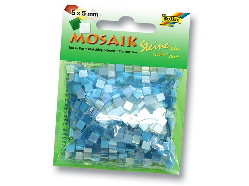 Folia - Max Bringmann Mozaikové kamínky 5x5 mm - tón v tónu MODRÁ