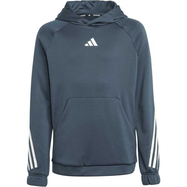 adidas TI HOODIE Chlapecká tréninková mikina, tmavě šedá, velikost 152