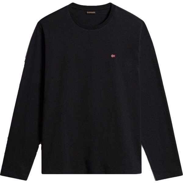 Napapijri SALIS LS 1 Pánské tričko s dlouhým rukávem, černá, velikost XL