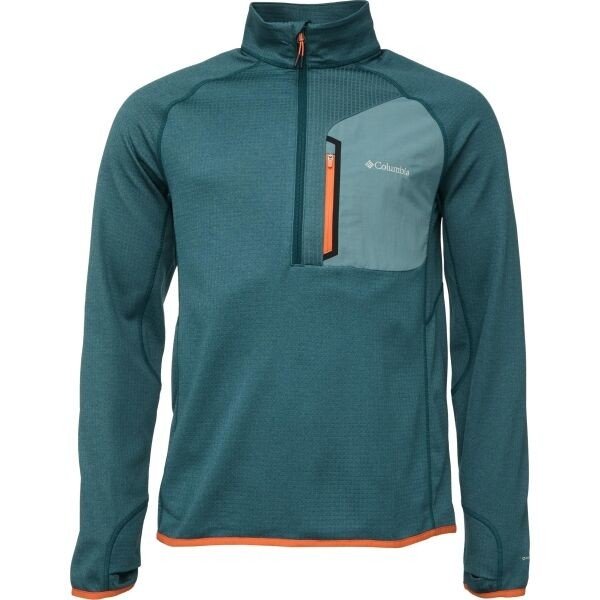 Columbia TRIPLE CANYON HALF ZIP Pánská mikina, tmavě zelená, velikost M