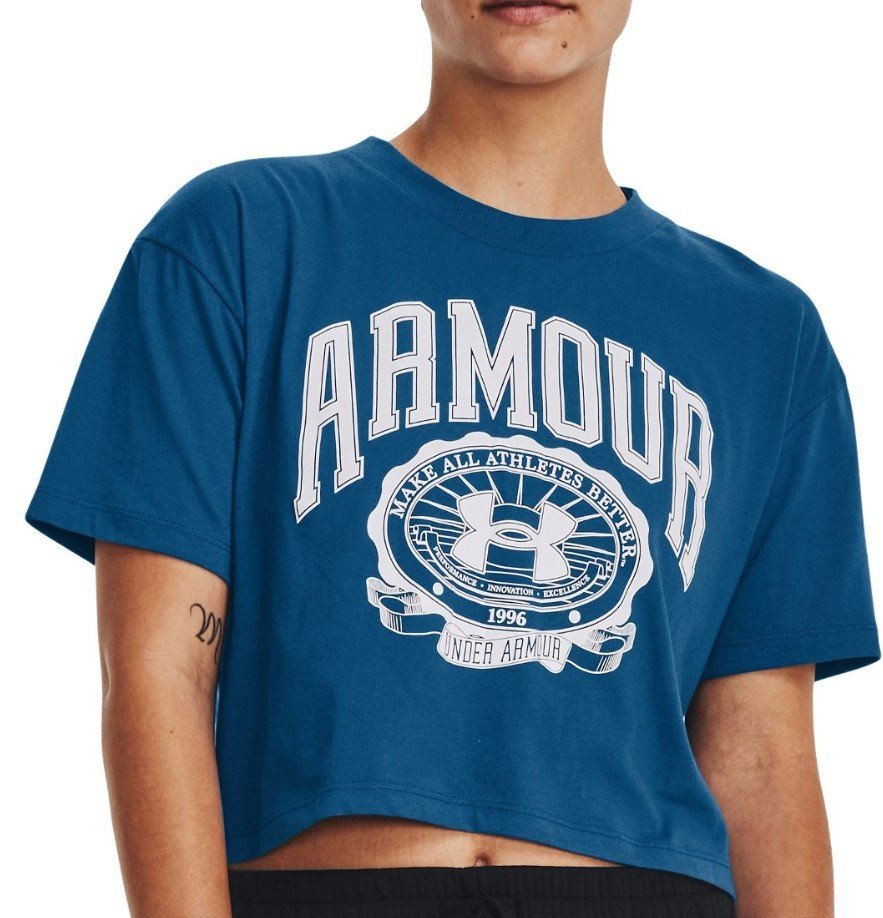 Triko Under Armour UA COLLEGIATE CREST CROP SS-BLU